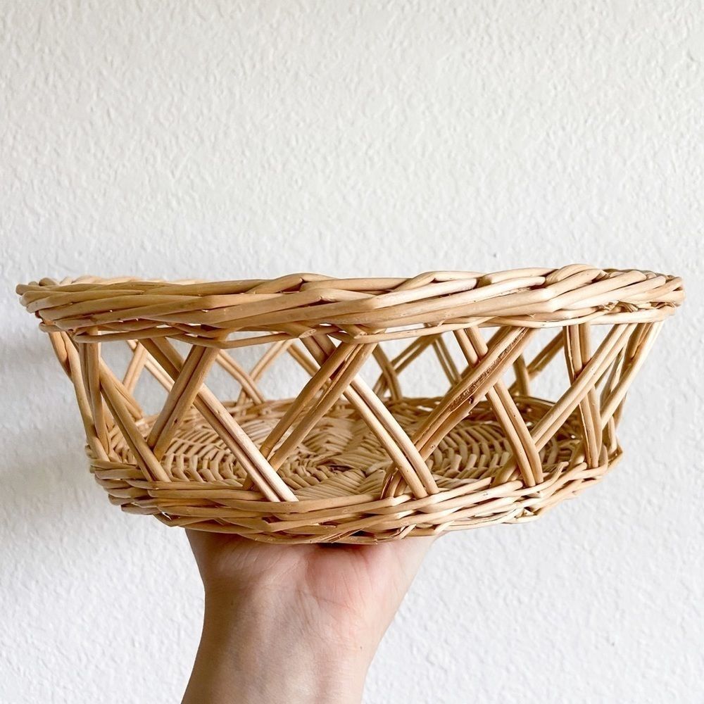 Boho woven wicker basket